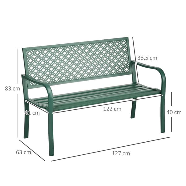 Havebænk, 280 kg, 127x63x83 cm, Mørkegrøn