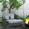 Miniatyrbillede 2 af 9: Have Sofa, Polyrattan Lounge-Sofa, B130 x T72 x H96 cm, Grå