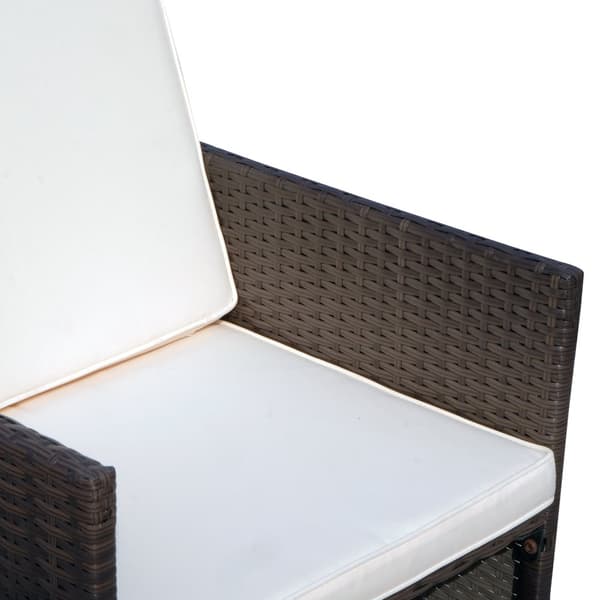 Trädgårdsmöbel Matsats, Polyrattan, 120x120x74 cm, Brun