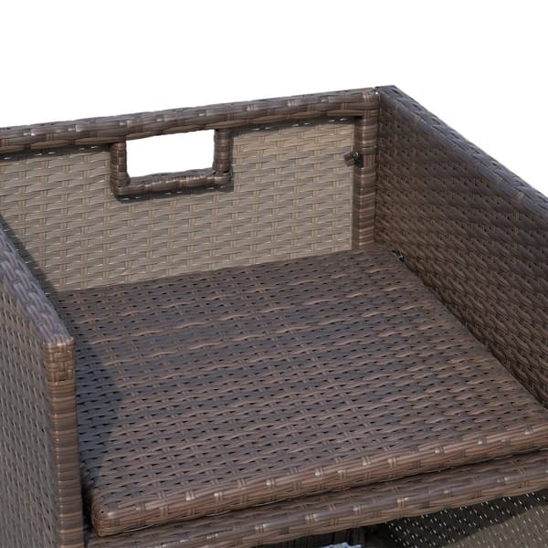 Trädgårdsmöbel Matsats, Polyrattan, 120x120x74 cm, Brun