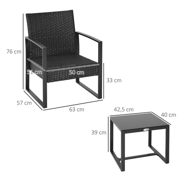 Havesæt, 63x57x76 cm, Sort