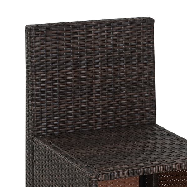Puutarhakalustesetti, polyrottinki, 120x69 cm (pöytä), 55x55 cm (pieni tuoli), 55x48 cm (iso tuoli), ruskea