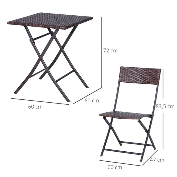 Bistro Sæt, 60x60x72 cm, Brun