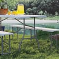 Miniatyrbild 7 av 10: Rootz 3 -delad picknickuppsättning - Bärbar bord - Fällbara bänkar - Vattentät och hållbar - Tabell: 180x74x74cm, bänkar: 182x28x42cm