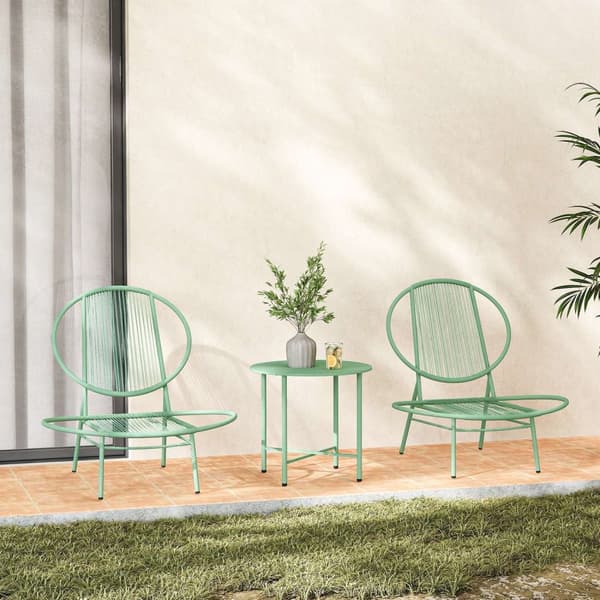 Rootz 3 -Dart Bistro Set - Garden Furniture Set - Poly Rattan Stole - Weatherbolde - Rustfrit stål - 74 cm x 68 cm x 78 cm