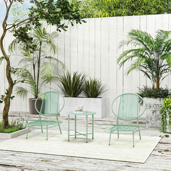 Rootz 3 -Dart Bistro Set - Garden Furniture Set - Poly Rattan Stole - Weatherbolde - Rustfrit stål - 74 cm x 68 cm x 78 cm