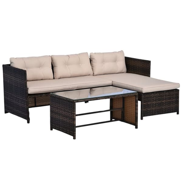 Rootz Garden Furniture Set - Patio Set - Udendørs sofa sæt - Komfortplads - 124 cm x 62 cm x 62 cm & tabel 85 cm x 50 cm x 41 cm