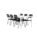 Miniatyrbilde 1 av 5: Break hagesett bord 90x205cm hvit, 6 stoler svart.