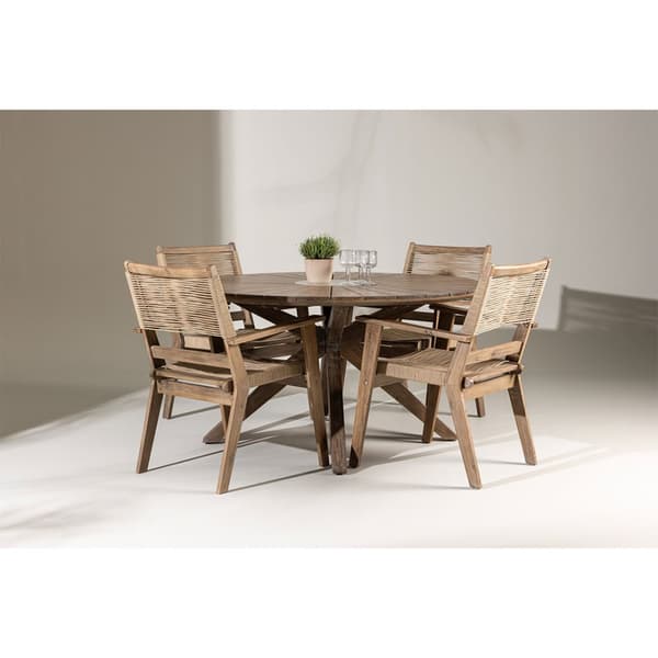 Rosario hagesett bord Ø140cm brun, 4 stoler brun.