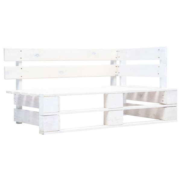 Pallsoffa 2-sits med dynor vit impregnerad furu