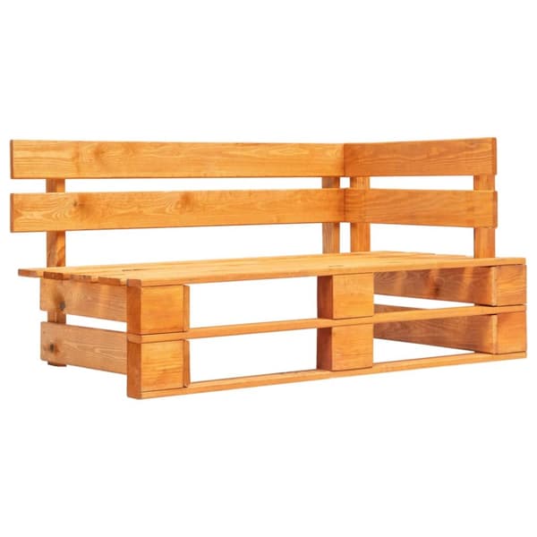 Pallsoffa 2-sits med dynor honungsbrun impregnerad furu