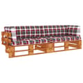 Miniatyrbild 1 av 2: Pallsoffa 2-sits med dynor honungsbrun impregnerad furu