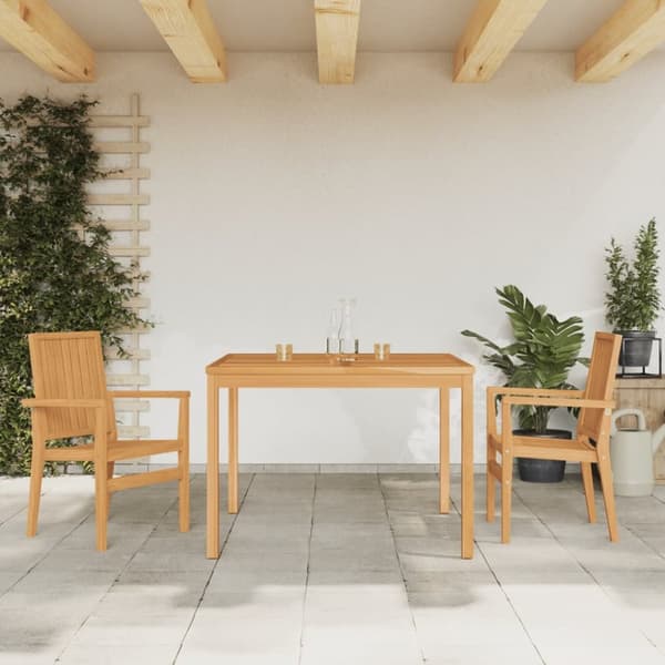 Matgrupp för trädgården 3 delar massiv teak