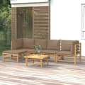 Miniatyrbild 1 av 2: Loungegrupp 6 delar taupe dynor bambu
