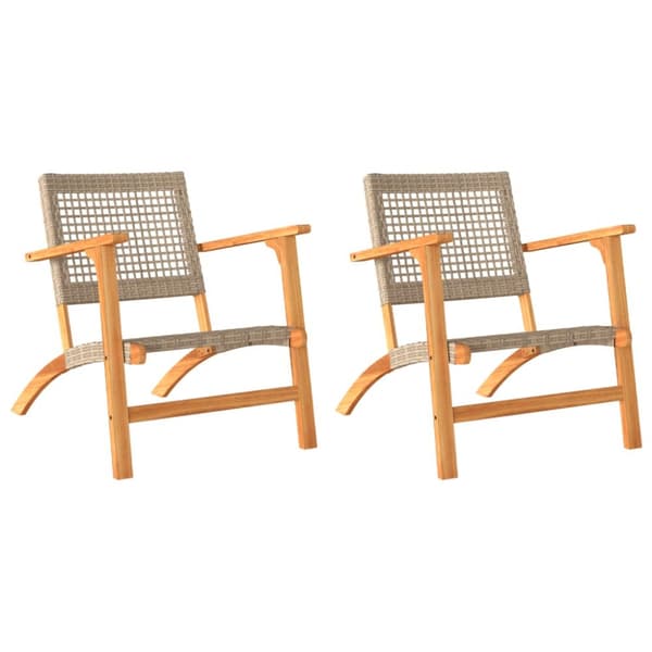 Trädgårdsstolar 2 st beige konstrotting akaciaträ