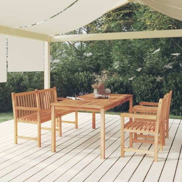Matgrupp för trädgården 4 delar massiv teak