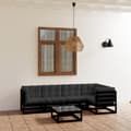 Miniatyrbild 1 av 2: Loungegrupp för trädgården med dynor 6 delar massiv furu