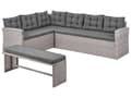Miniatyrbilde 4 av 11: Hagesofa Grå Kunstrotting PE-rotting med Puter Sofa Benk Flettet Utendørs Møbler