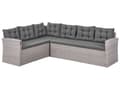 Miniatyrbilde 6 av 11: Hagesofa Grå Kunstrotting PE-rotting med Puter Sofa Benk Flettet Utendørs Møbler