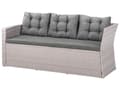 Miniatyrbilde 9 av 11: Hagesofa Grå Kunstrotting PE-rotting med Puter Sofa Benk Flettet Utendørs Møbler