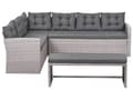 Miniatyrbilde 1 av 11: Hagesofa Grå Kunstrotting PE-rotting med Puter Sofa Benk Flettet Utendørs Møbler