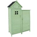 Miniatyrbild 5 av 6: Grön Utomhus Trädgårdsskjul, Trädgårdsskåp, Trädgårdsrengöringsrum, Väderbeständig, PVC-tak, För Trädgård & Utomhusrengöring