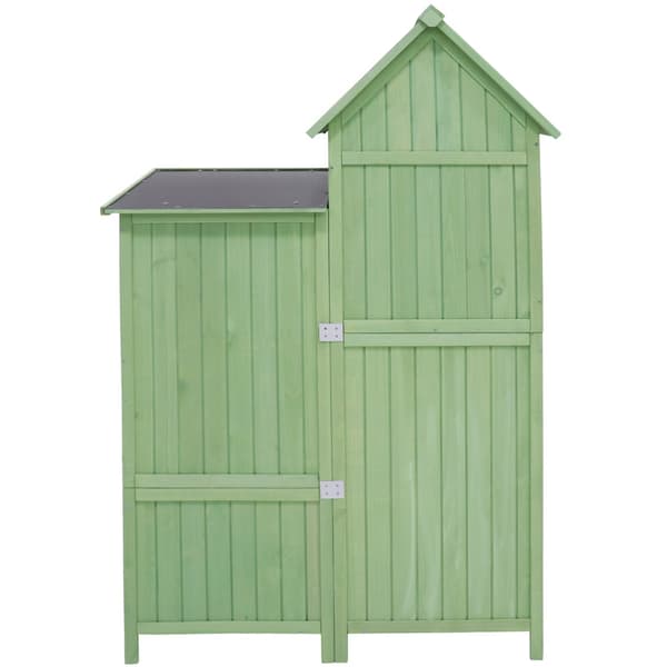 Grön Utomhus Trädgårdsskjul, Trädgårdsskåp, Trädgårdsrengöringsrum, Väderbeständig, PVC-tak, För Trädgård & Utomhusrengöring