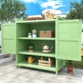 Miniatyrbillede 1 af 5: grønne træ haveskabe, udendørs skabe, udendørs skabe, altanskabe, haveskure, havemøbler