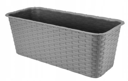 Balkonkasse grå rattan 40 cm