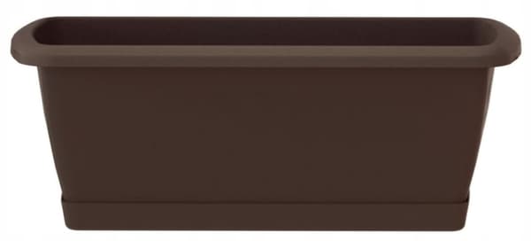 Brun plastik balkonkasse urtepotte 39,2x18,4 cm med Espana-fod