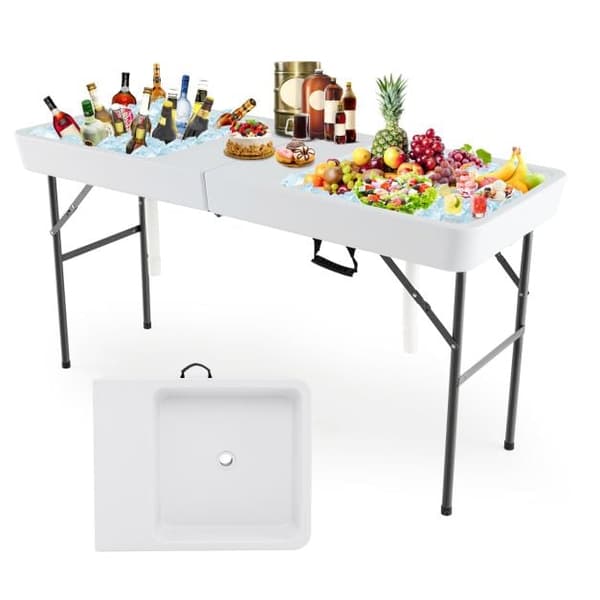 Kølebord med bordplade, 150x60x79 cm, Hvid
