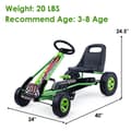 Miniatyrbillede 4 af 8: Pedaldrevet Cykel Gokart, 105x59x62 cm, Grøn