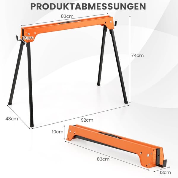 Såghästar, 92x48x74 cm, Orange