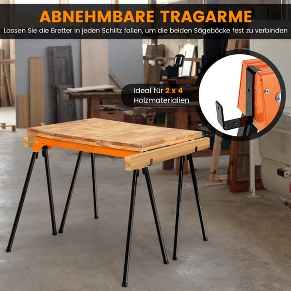 Såghästar, 92x48x74 cm, Orange