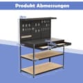 Miniatyrbillede 4 af 8: Arbejdsbord, 121x61 cm, Sort