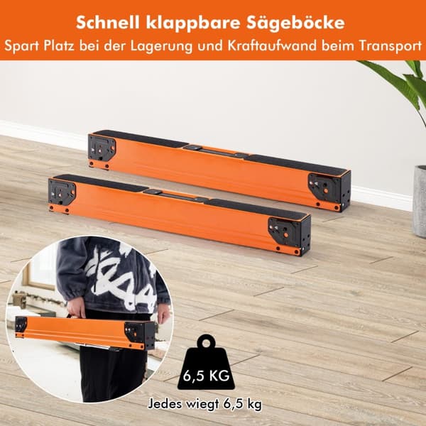 Såghästar, 106x59x76 cm, Orange Svart