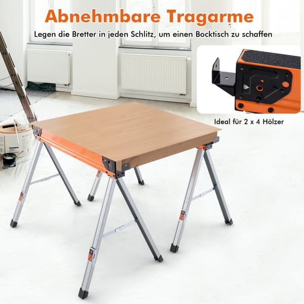 Såghästar, 106x59x76 cm, Orange Svart