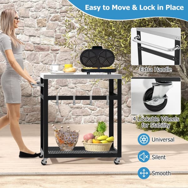 Grillvogn, 33x20x33,5 tommer, Sort