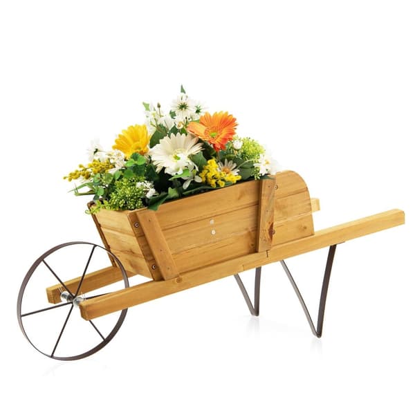 Trævogn Planter, 27,5x10,5x11,5 tommer, Valnød/Rød