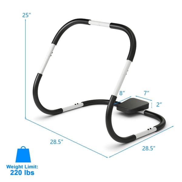 Vatsalihasharjoitin, 28.5x28.5x25 tuumaa, Valkoinen