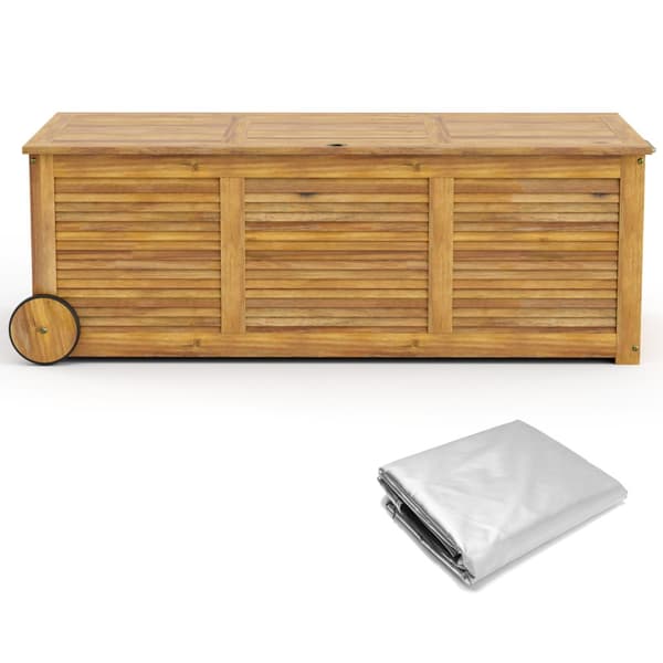 Kannellinen laatikko, 127x49.5x44.5 cm, Luonnonväri