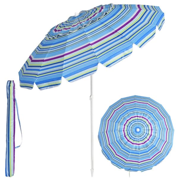 Utomhusparasoll, 2,45m x 2,45m, Blå