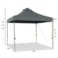 Miniatyrbild 4 av 8: Pop Up Canopy Event Party Tent, 10x10x10-10.5-11 ft, Grå