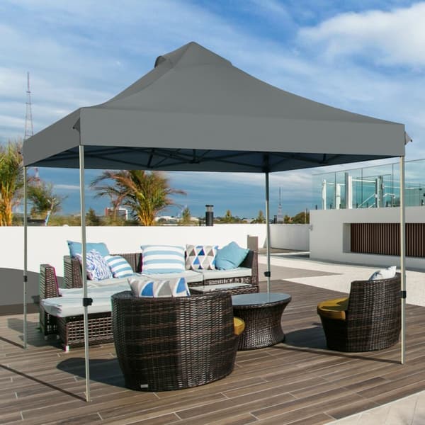 Pop Up Canopy Event Party Tent, 10x10x10-10.5-11 ft, Grå