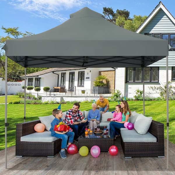 Pop Up Canopy Event Party Tent, 10x10x10-10.5-11 ft, Grå