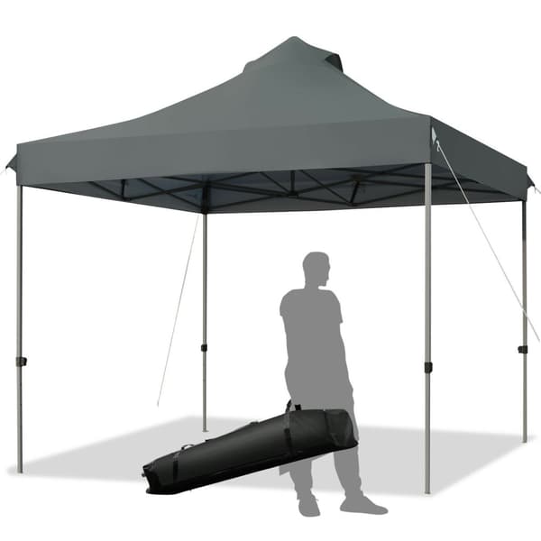 Pop Up Canopy Event Party Tent, 10x10x10-10.5-11 ft, Grå