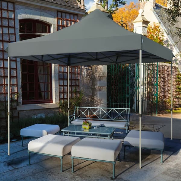 Pop Up Canopy Event Party Tent, 10x10x10-10.5-11 ft, Grå