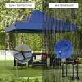 Miniatyrbillede 3 af 8: Pop Up Canopy Event Party Tent, 10x10x10-10.5-11 ft, Blå