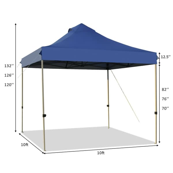 Pop Up Canopy Event Party Tent, 10x10x10-10.5-11 ft, Blå
