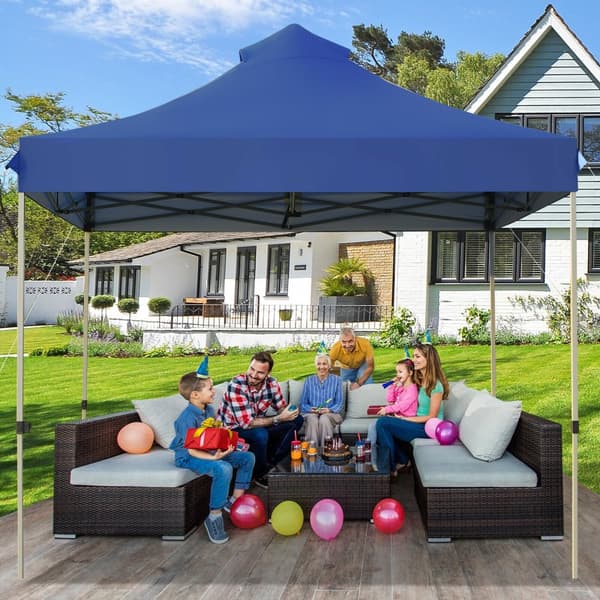 Pop Up Canopy Event Party Tent, 10x10x10-10.5-11 ft, Blå